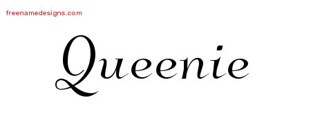 Elegant Name Tattoo Designs Queenie Free Graphic