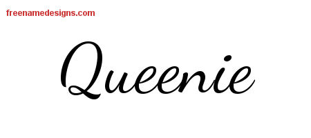 Lively Script Name Tattoo Designs Queenie Free Printout