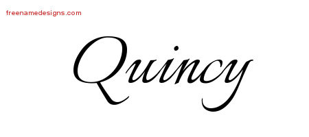 Calligraphic Name Tattoo Designs Quincy Free Graphic