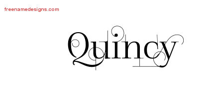 Decorated Name Tattoo Designs Quincy Free Lettering
