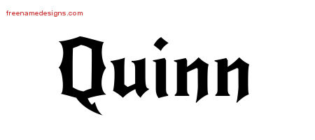 Gothic Name Tattoo Designs Quinn Free Graphic