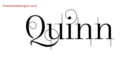 Decorated Name Tattoo Designs Quinn Free Lettering