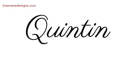 Classic Name Tattoo Designs Quintin Printable