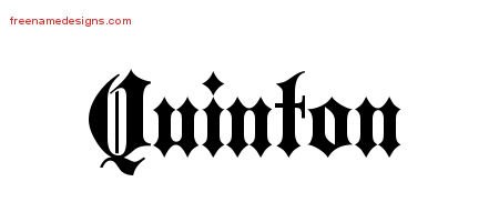 Old English Name Tattoo Designs Quinton Free Lettering - Free Name Designs