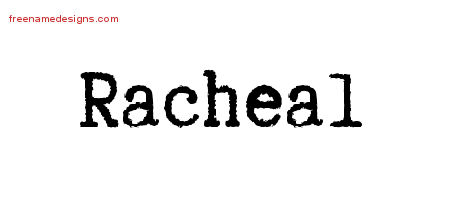 Typewriter Name Tattoo Designs Racheal Free Download