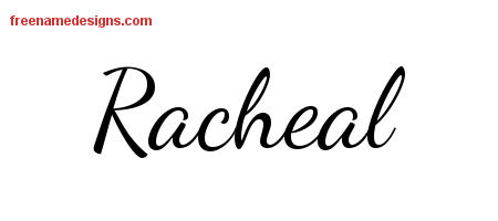 Lively Script Name Tattoo Designs Racheal Free Printout