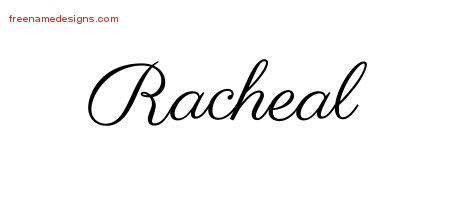 Classic Name Tattoo Designs Racheal Graphic Download