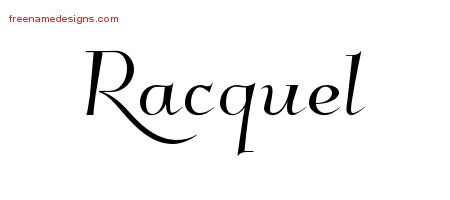 Elegant Name Tattoo Designs Racquel Free Graphic