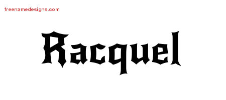 Gothic Name Tattoo Designs Racquel Free Graphic