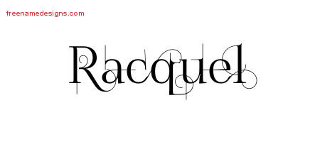 Decorated Name Tattoo Designs Racquel Free