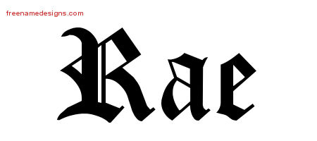 Blackletter Name Tattoo Designs Rae Graphic Download