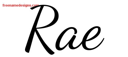 Lively Script Name Tattoo Designs Rae Free Printout