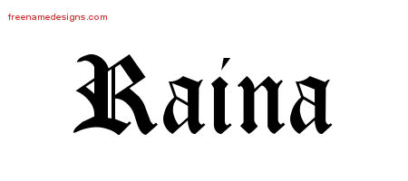 Blackletter Name Tattoo Designs Raina Graphic Download