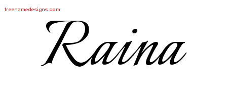 Calligraphic Name Tattoo Designs Raina Download Free