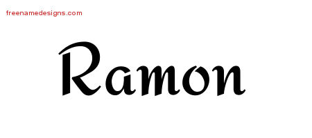 Calligraphic Stylish Name Tattoo Designs Ramon Free Graphic