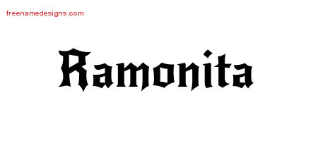 Gothic Name Tattoo Designs Ramonita Free Graphic