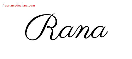 Classic Name Tattoo Designs Rana Graphic Download