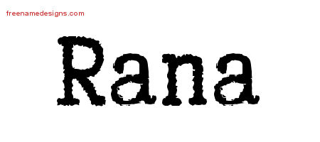 Typewriter Name Tattoo Designs Rana Free Download