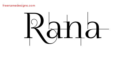 Decorated Name Tattoo Designs Rana Free