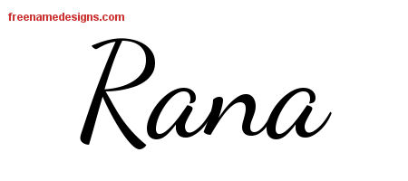 Lively Script Name Tattoo Designs Rana Free Printout