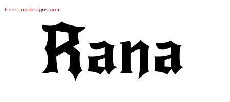 Gothic Name Tattoo Designs Rana Free Graphic