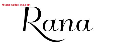 Elegant Name Tattoo Designs Rana Free Graphic