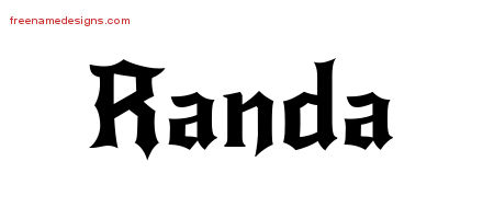Gothic Name Tattoo Designs Randa Free Graphic