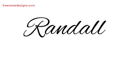 Cursive Name Tattoo Designs Randall Free Graphic