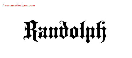 Old English Name Tattoo Designs Randolph Free Lettering