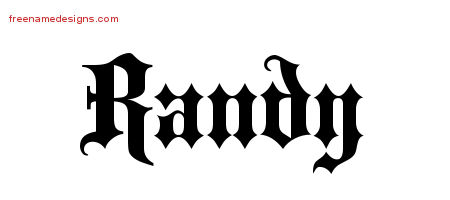 Old English Name Tattoo Designs Randy Free Lettering