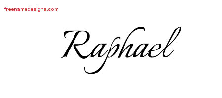 Calligraphic Name Tattoo Designs Raphael Free Graphic