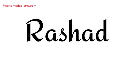 Calligraphic Stylish Name Tattoo Designs Rashad Free Graphic