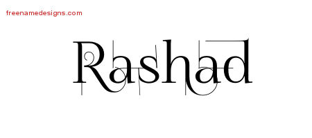 Decorated Name Tattoo Designs Rashad Free Lettering