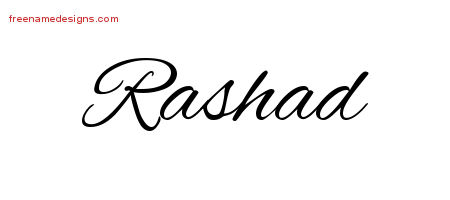 Cursive Name Tattoo Designs Rashad Free Graphic