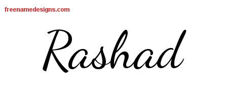 Lively Script Name Tattoo Designs Rashad Free Download