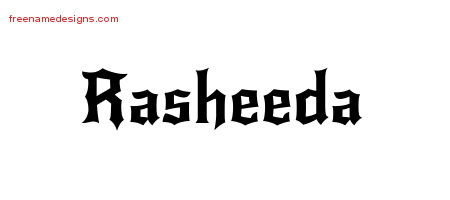 Gothic Name Tattoo Designs Rasheeda Free Graphic