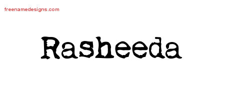 Vintage Writer Name Tattoo Designs Rasheeda Free Lettering