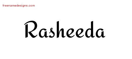 Calligraphic Stylish Name Tattoo Designs Rasheeda Download Free