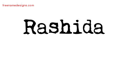 Vintage Writer Name Tattoo Designs Rashida Free Lettering