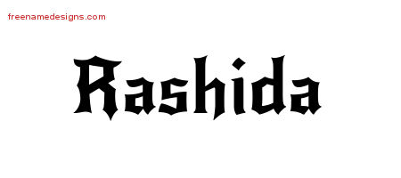 Gothic Name Tattoo Designs Rashida Free Graphic