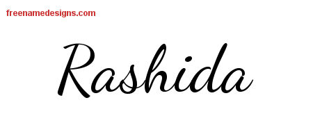 Lively Script Name Tattoo Designs Rashida Free Printout