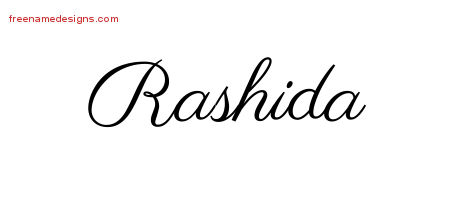 Classic Name Tattoo Designs Rashida Graphic Download