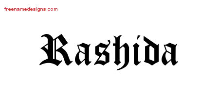 Blackletter Name Tattoo Designs Rashida Graphic Download
