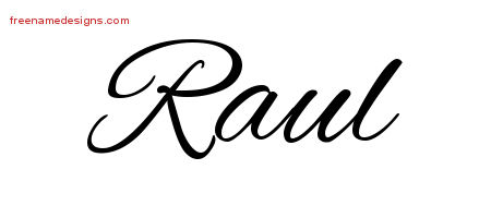 Cursive Name Tattoo Designs Raul Free Graphic
