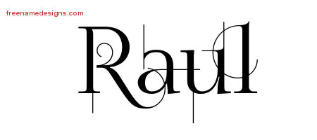 Decorated Name Tattoo Designs Raul Free Lettering