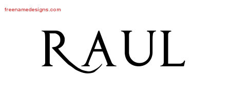 Regal Victorian Name Tattoo Designs Raul Printable