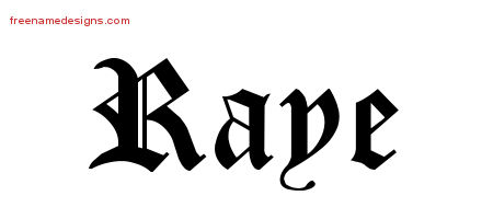 Blackletter Name Tattoo Designs Raye Graphic Download