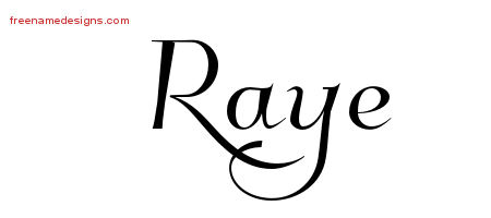 Elegant Name Tattoo Designs Raye Free Graphic