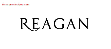 Regal Victorian Name Tattoo Designs Reagan Graphic Download