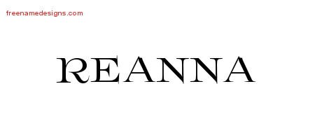 Flourishes Name Tattoo Designs Reanna Printable